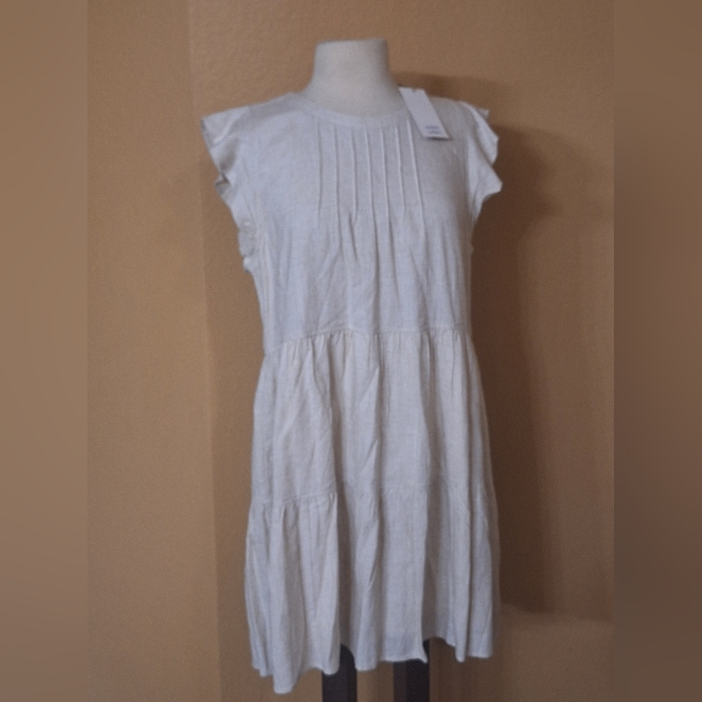 White Sleeveless Tiered Dress